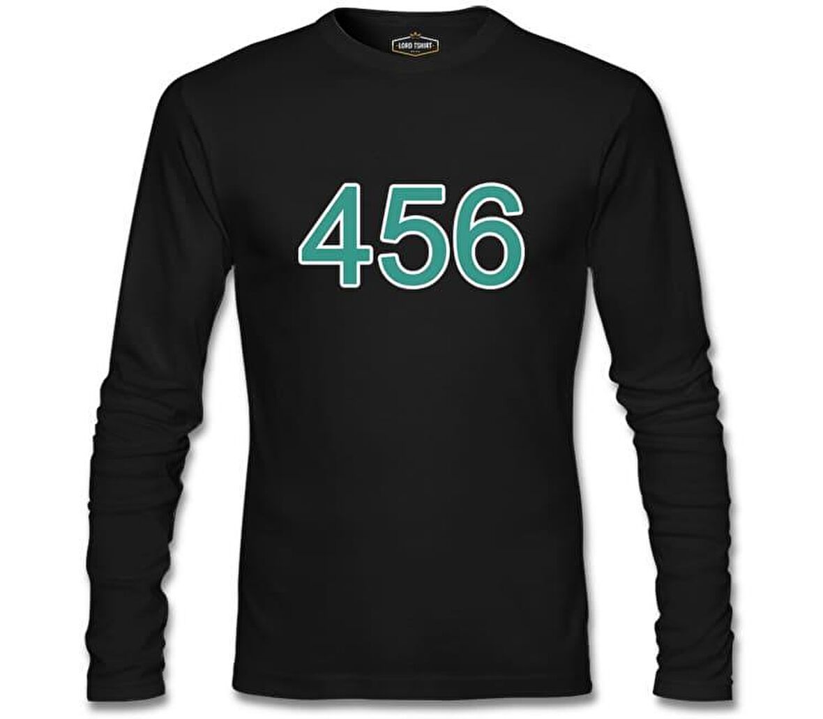 Squid Game-Number 456 Siyah Erkek Sweatshirt