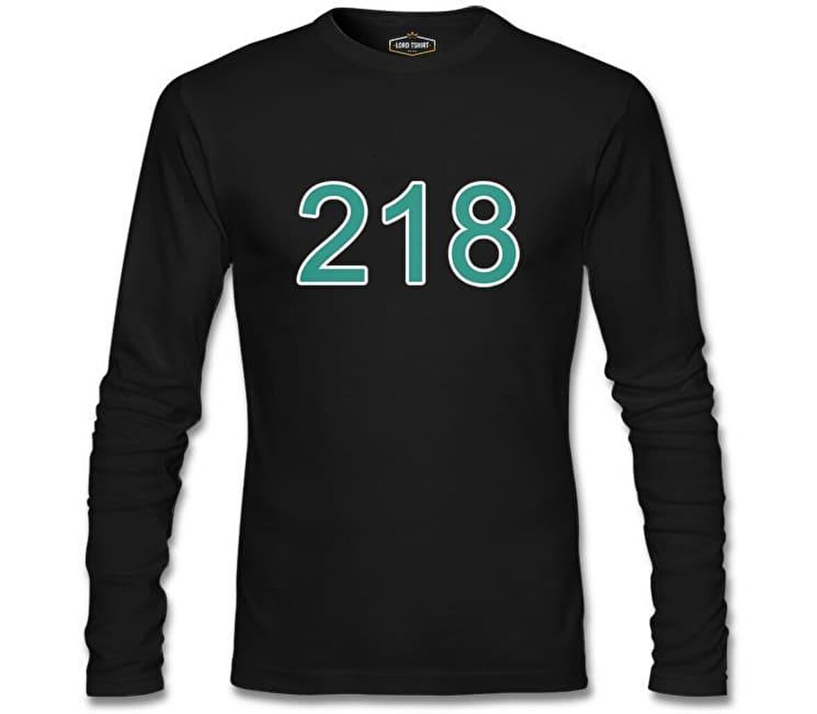 Squid Game-Number 218 Siyah Erkek Sweatshirt