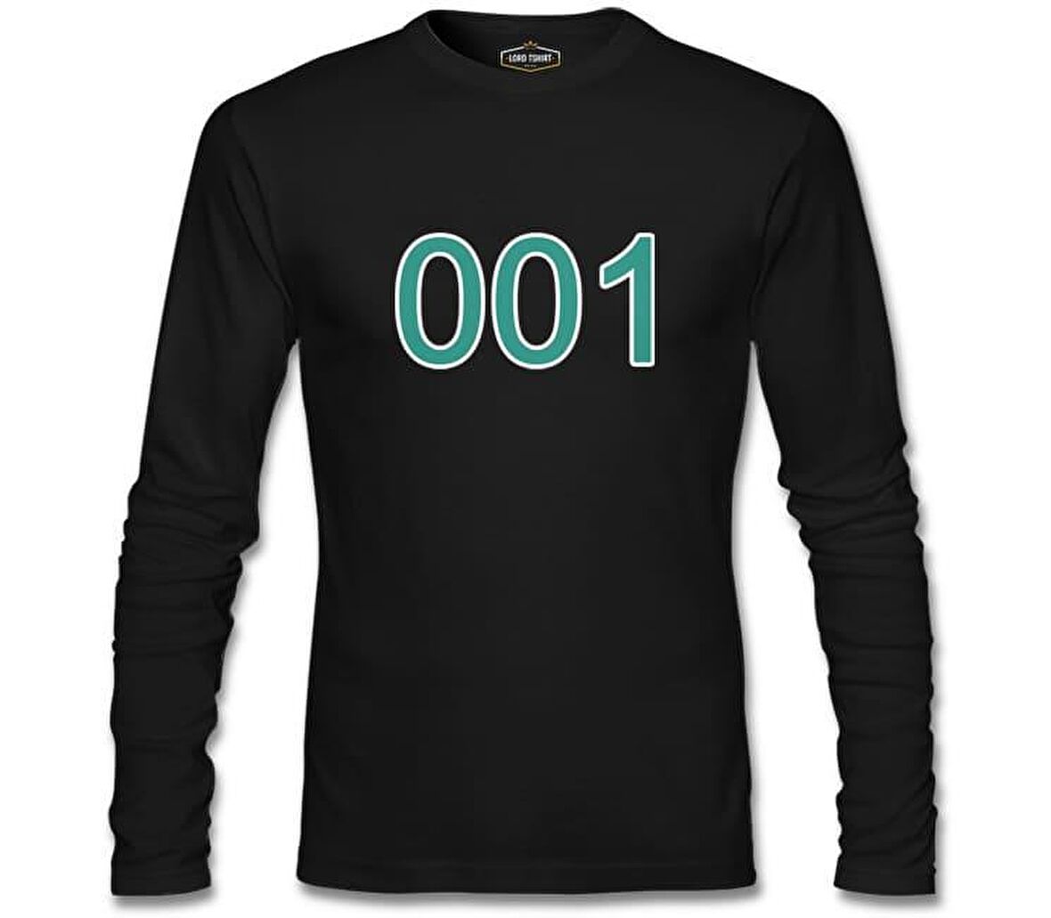 Squid Game-Number 001 Siyah Erkek Sweatshirt