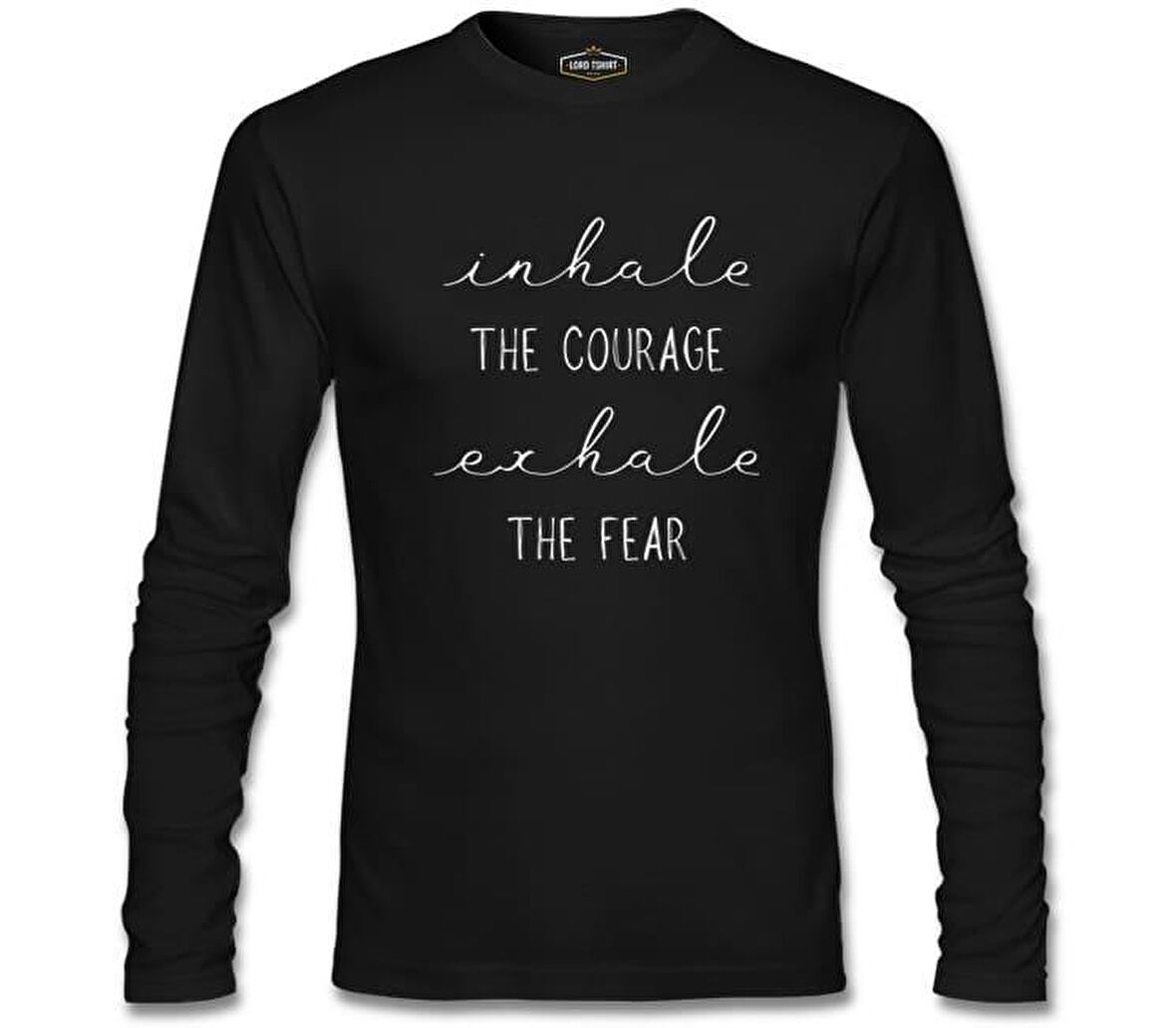 Yoga - Exhale the Fear Siyah Erkek Sweatshirt