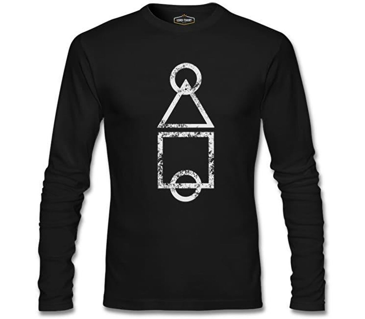 Squid Game - Logo Brush Siyah Erkek Sweatshirt