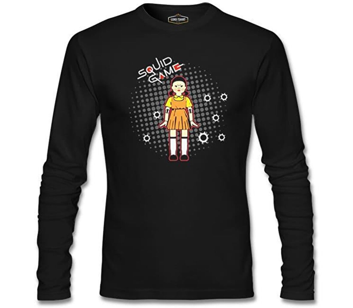 Squid Game - Robot Bebek Mermi Siyah Erkek Sweatshirt