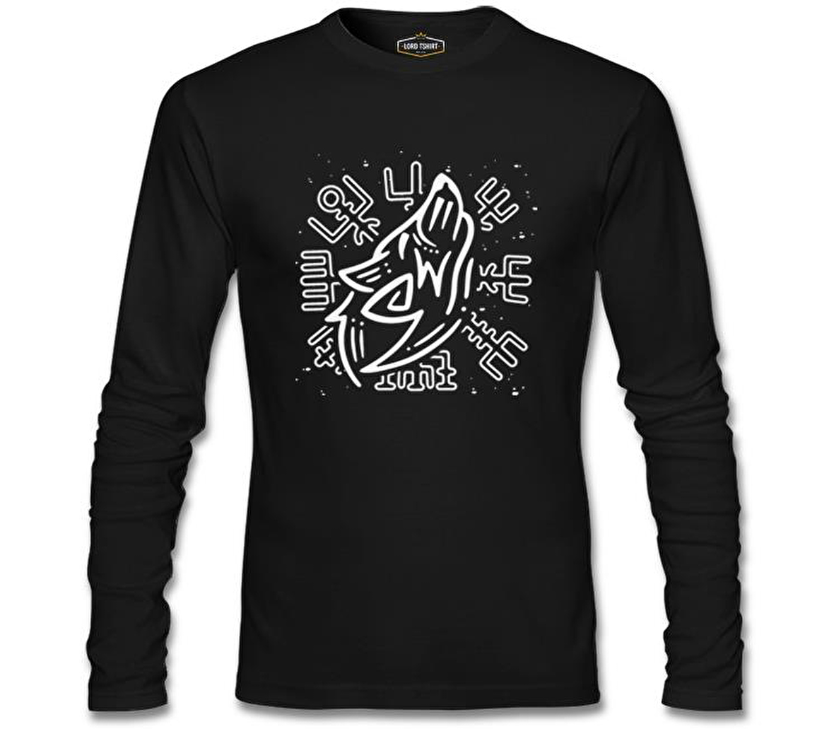 Viking Logo - Kurt Siyah Erkek Sweatshirt