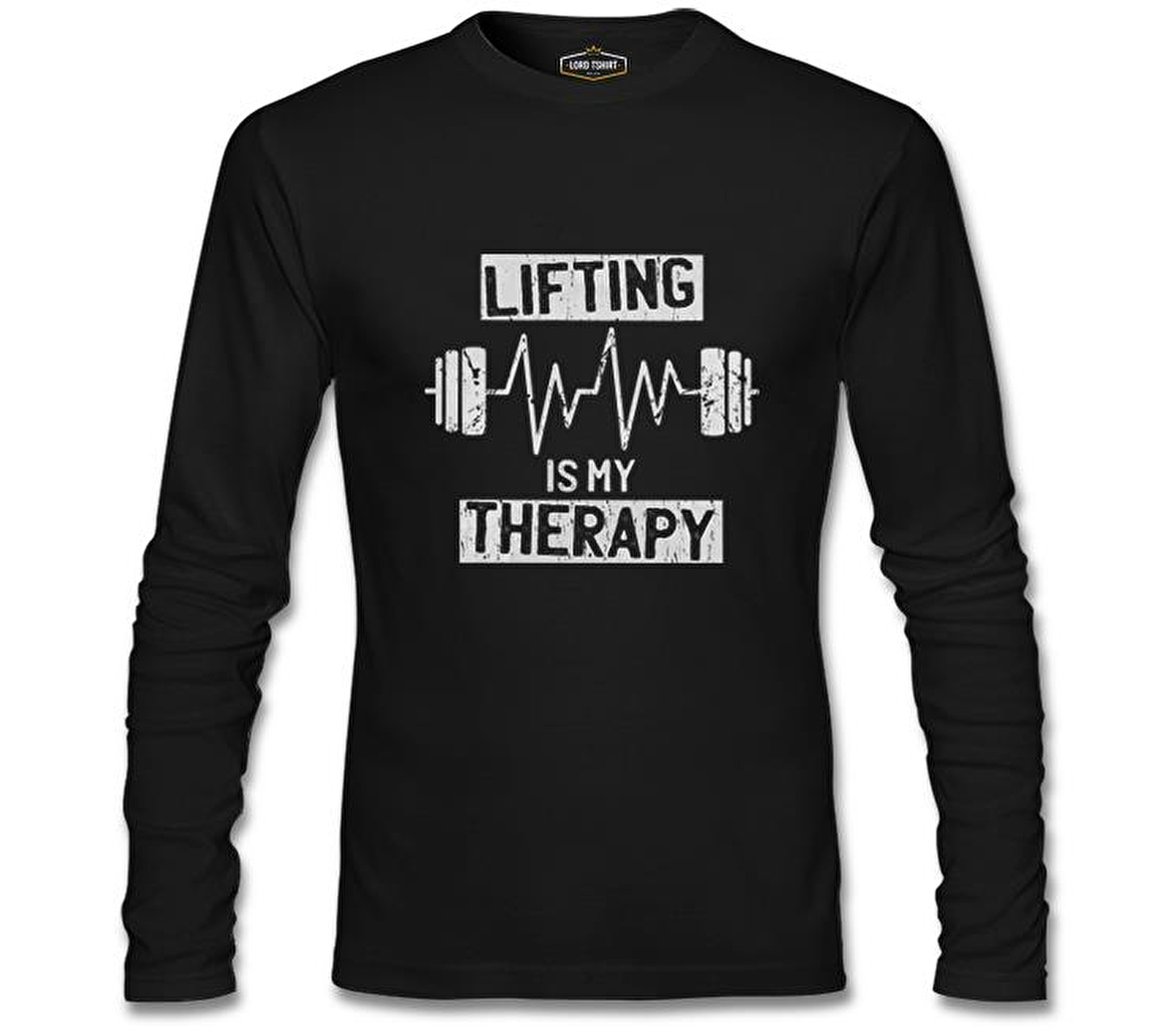 Bodybuilding - Lifting Therapy Siyah Erkek Sweatshirt