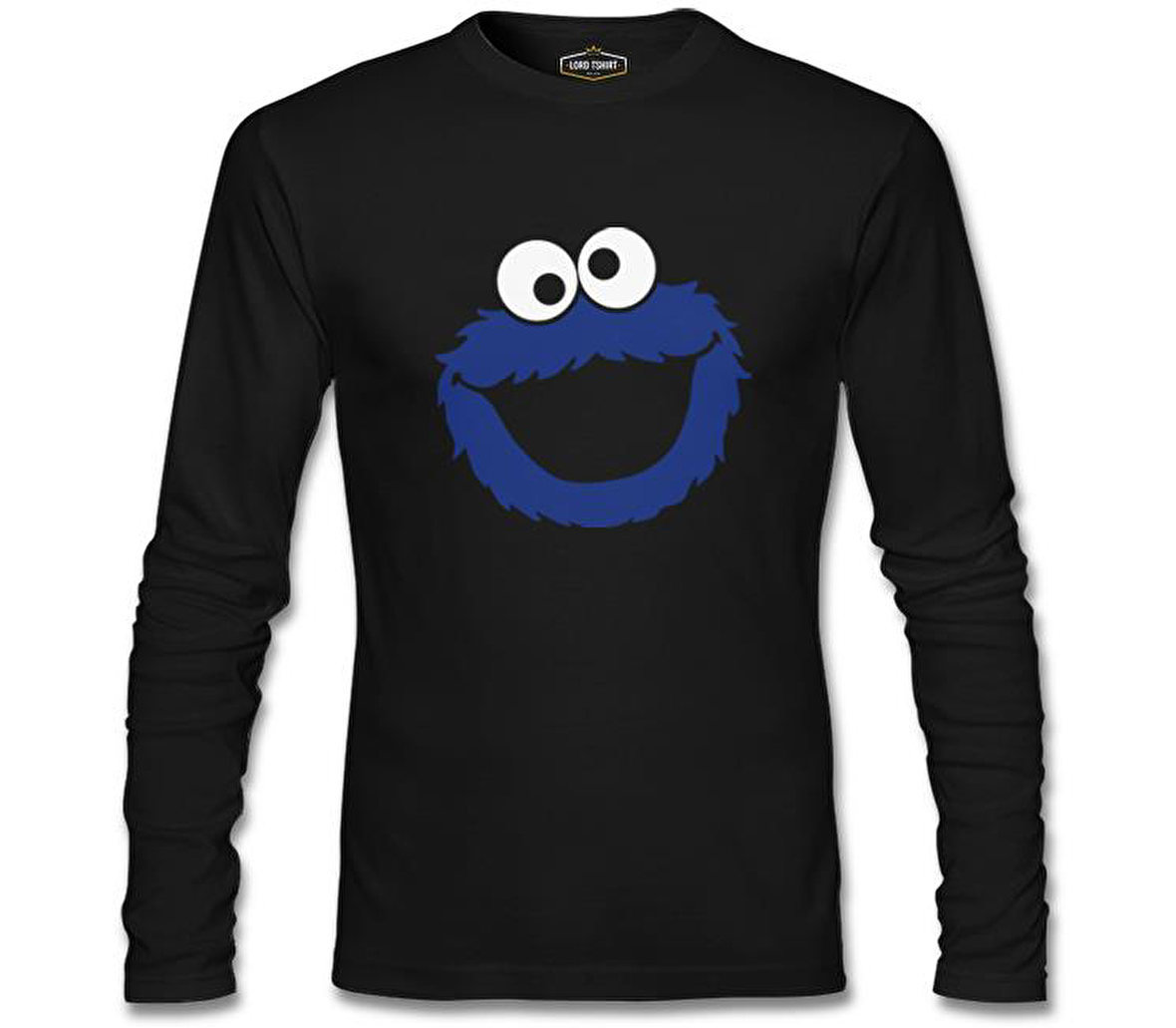 Kurabiye Canavarı - Canavar Siyah Erkek Sweatshirt