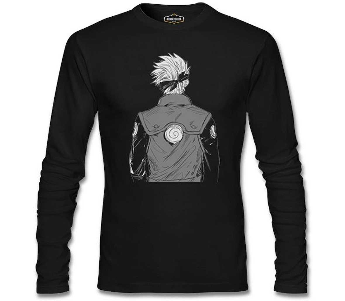 Naruto - Kakashi Back Siyah Erkek Sweatshirt