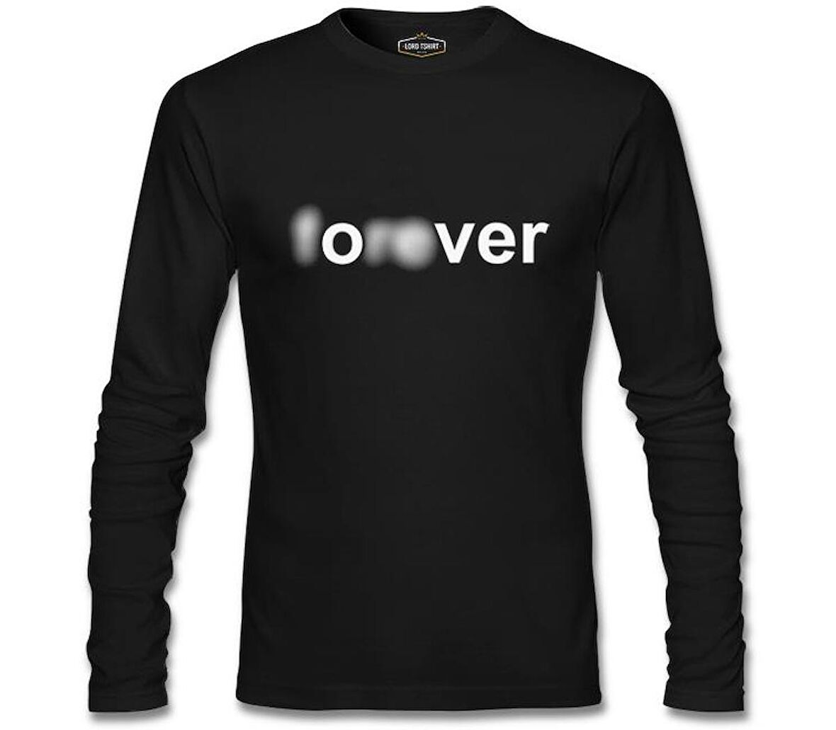 Yazı - Forever Over Siyah Erkek Sweatshirt