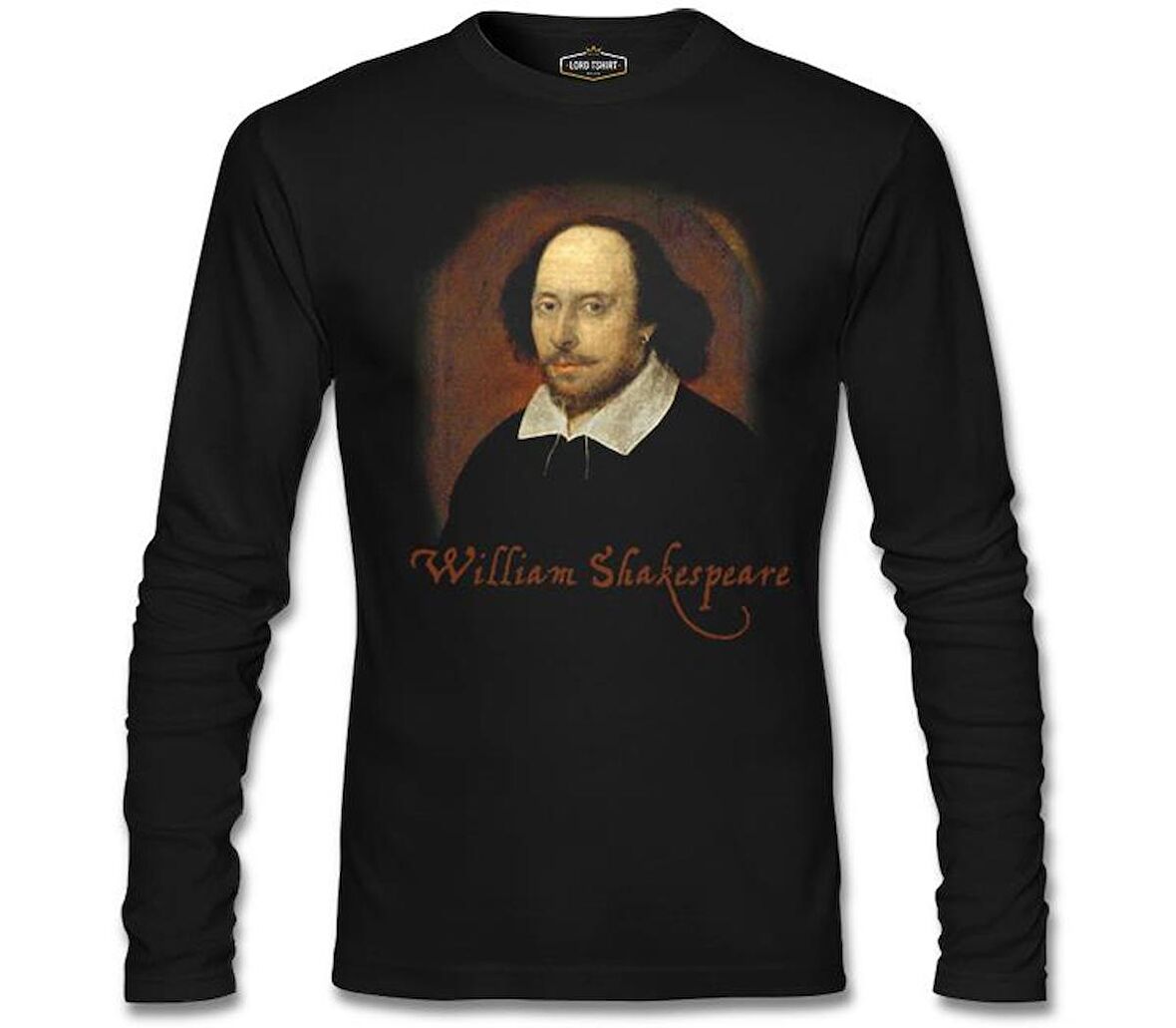 William Sheakspeare - Portre Siyah Erkek Sweatshirt