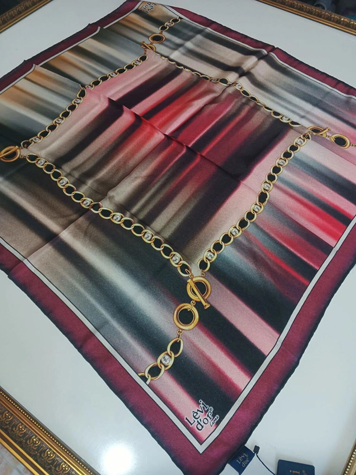 LEVİDOR LAREX İPEK EŞARP BORDO