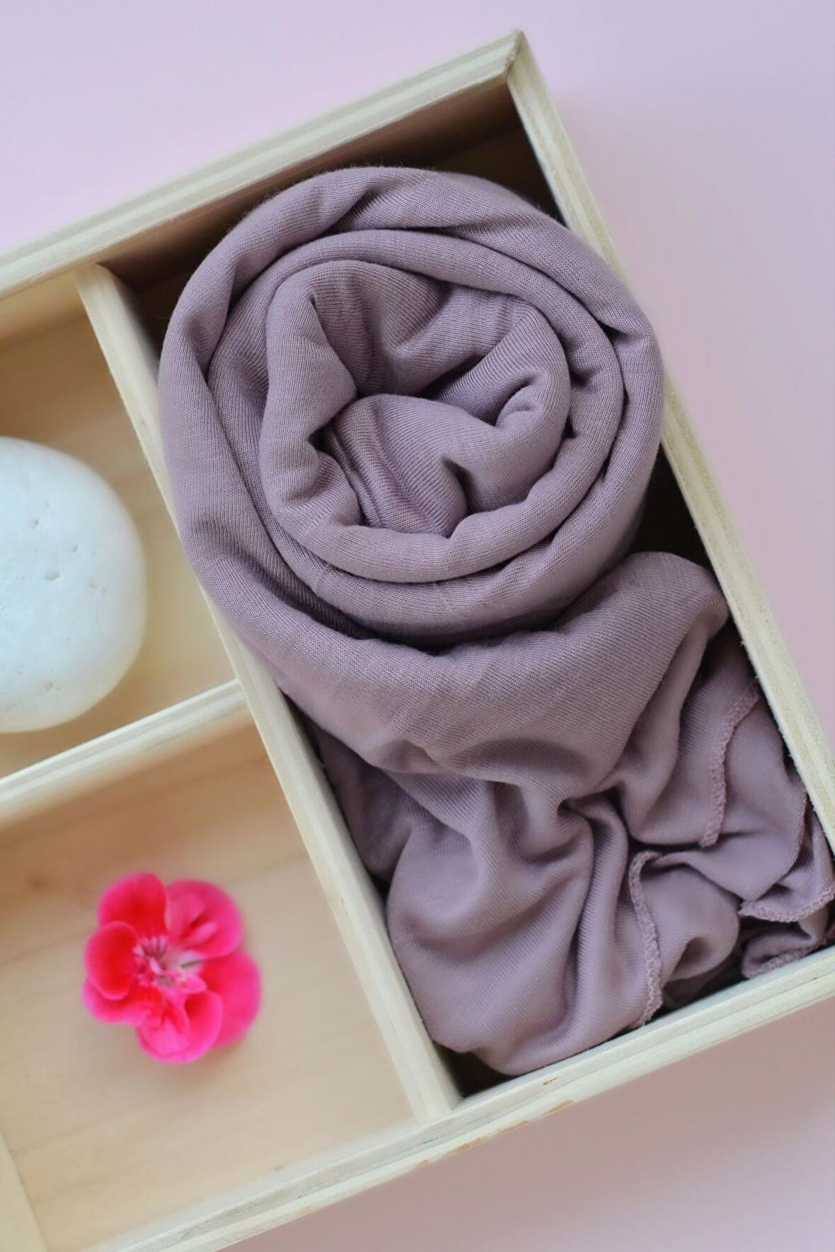 Leylak Renk Likralı Viskon Penye Şal Lycra Scarf