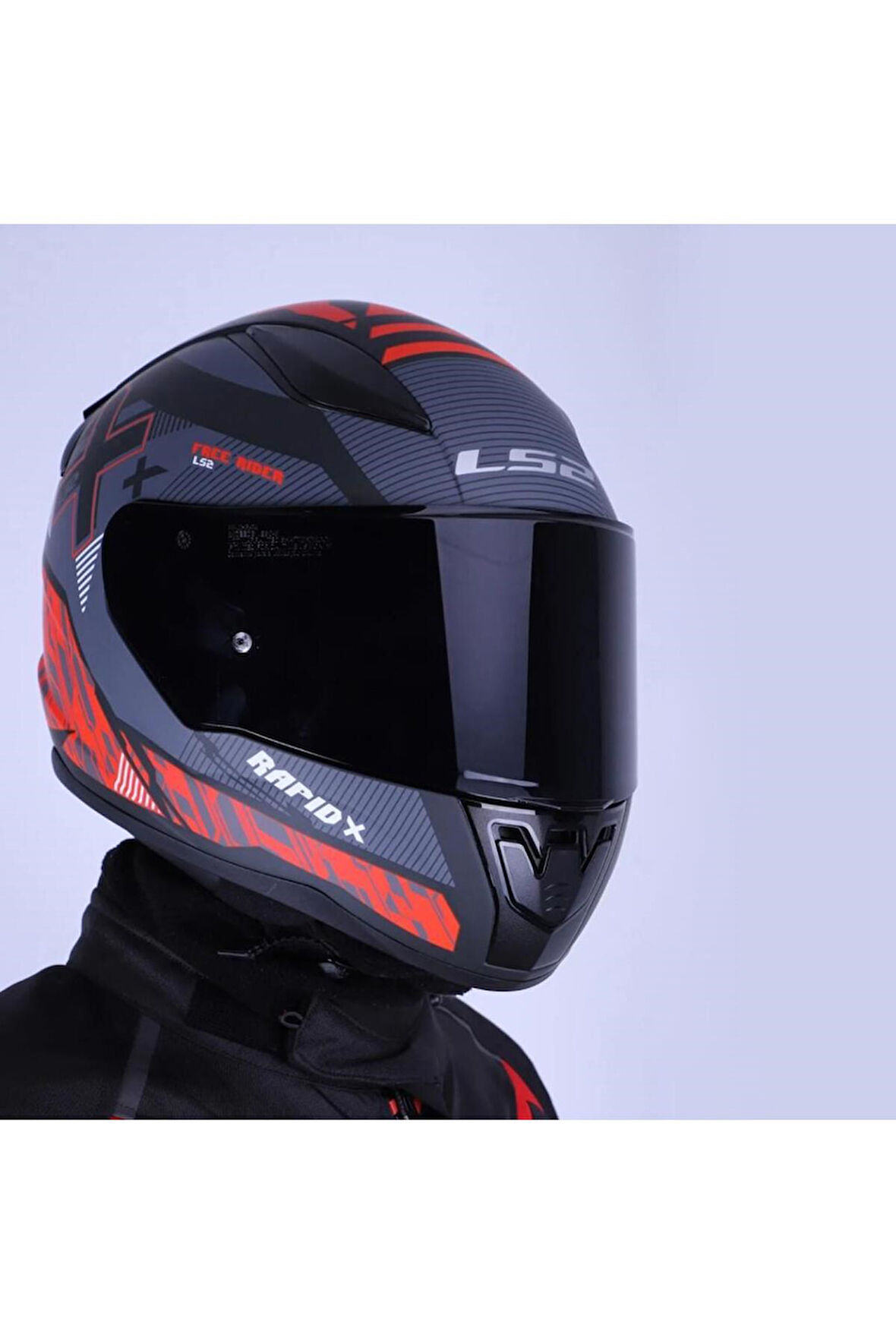 LS2 RAPID 2 XTREET MAT SIYAH - KIRMIZI KASK 