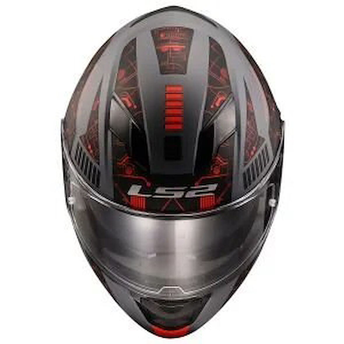 LS2 STREAM EVO TECT MAT GRI KIRMIZI KAPALI KASK