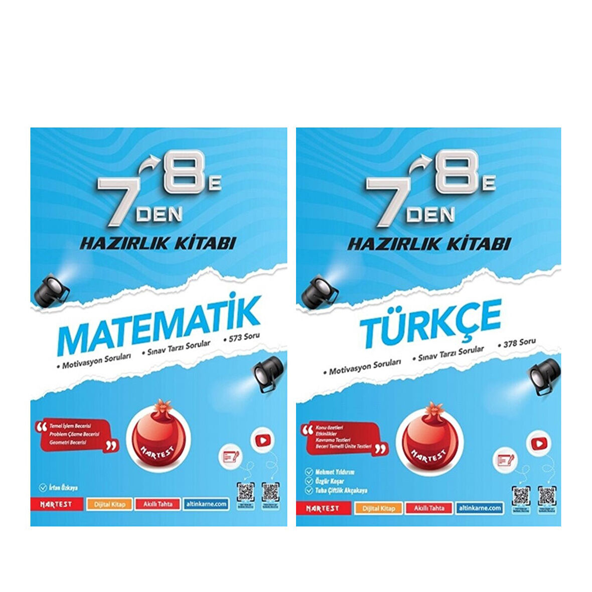 Nartest Yayınları 7 den 8 e Türkçe ve Matematik Hazırlık Seti 2 Kitap