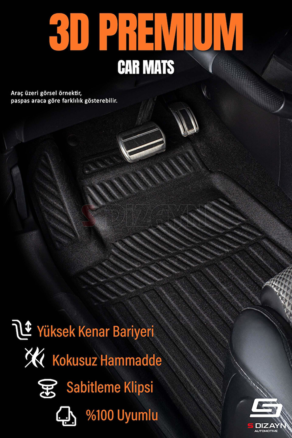S-Dizayn Toyota Corolla Cross 3D Pro Havuzlu Paspas 2022 Üzeri A+ Kalite