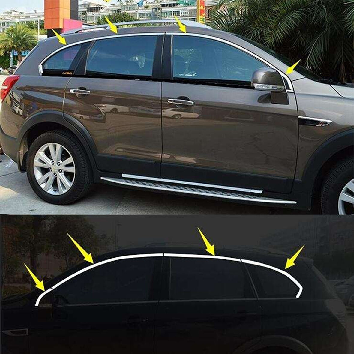 Chevrolet Captiva Uyumlu 2006 Sonrası Cam Üst Çıtası Krom