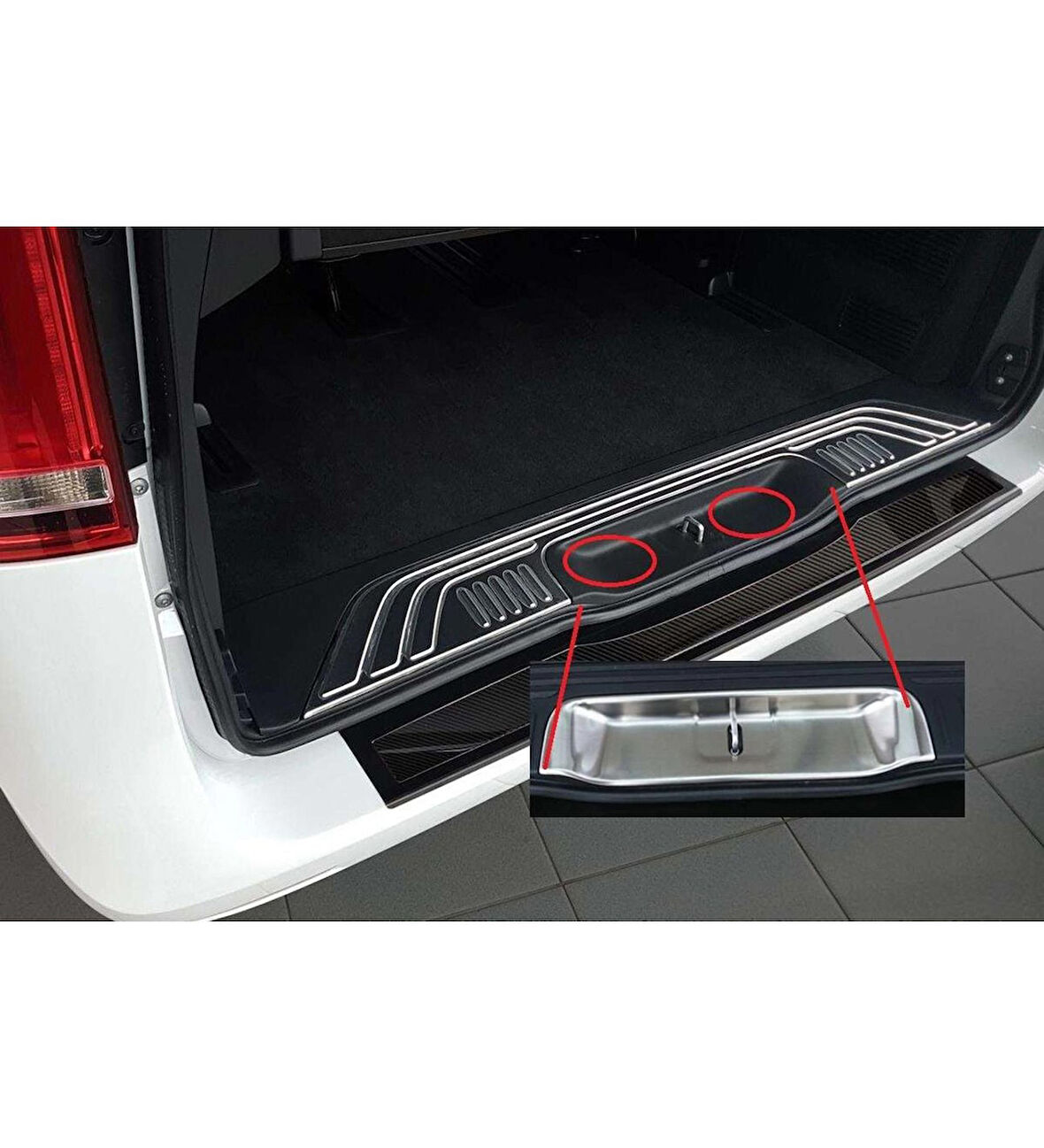 Mercedes Vito Uyumlu W447 2014 Sonrası Arka Tampon İç Eşiği Krom