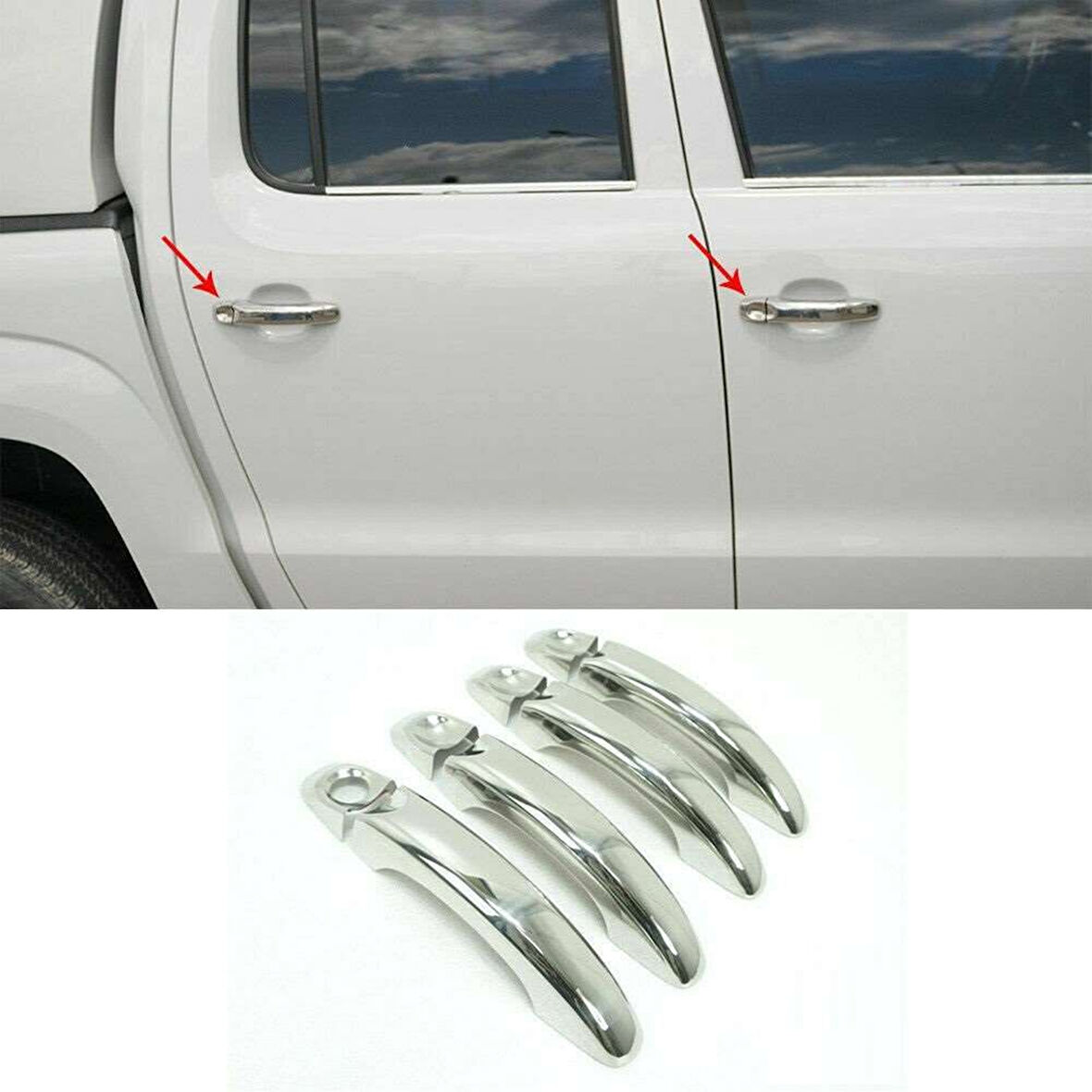 Volkswagen Amarok Uyumlu 2010 Sonrası Kapı Kolu ABS (Plastik) Krom 