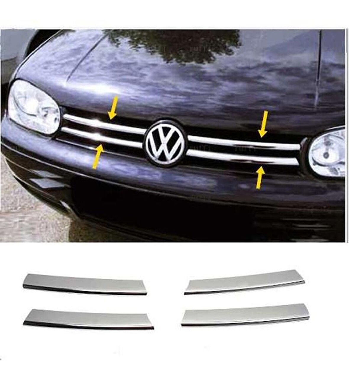 Volkswagen Golf Uyumlu 4 Ön Panjur Krom 