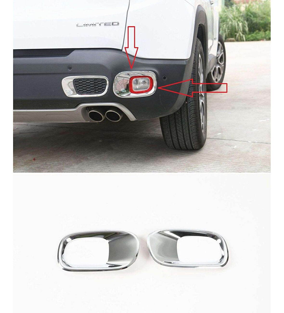 Jeep Renegade Uyumlu 2014 2017 Arka Reflektör Çerçevesi Krom