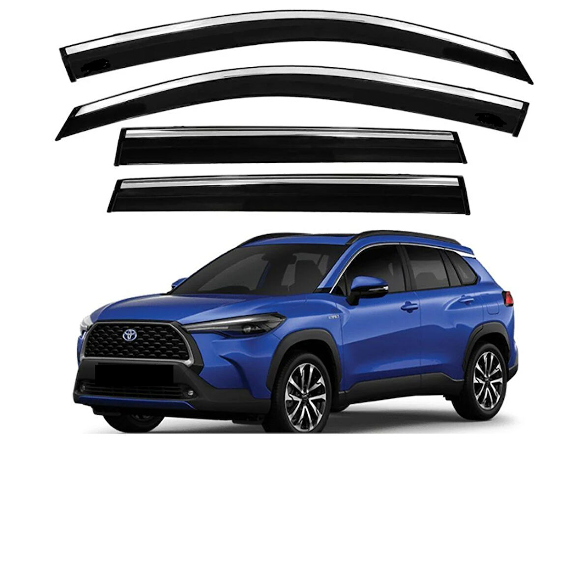 Toyota Corolla Cross 2022+ Kromlu Cam Rüzgarlığı İthal