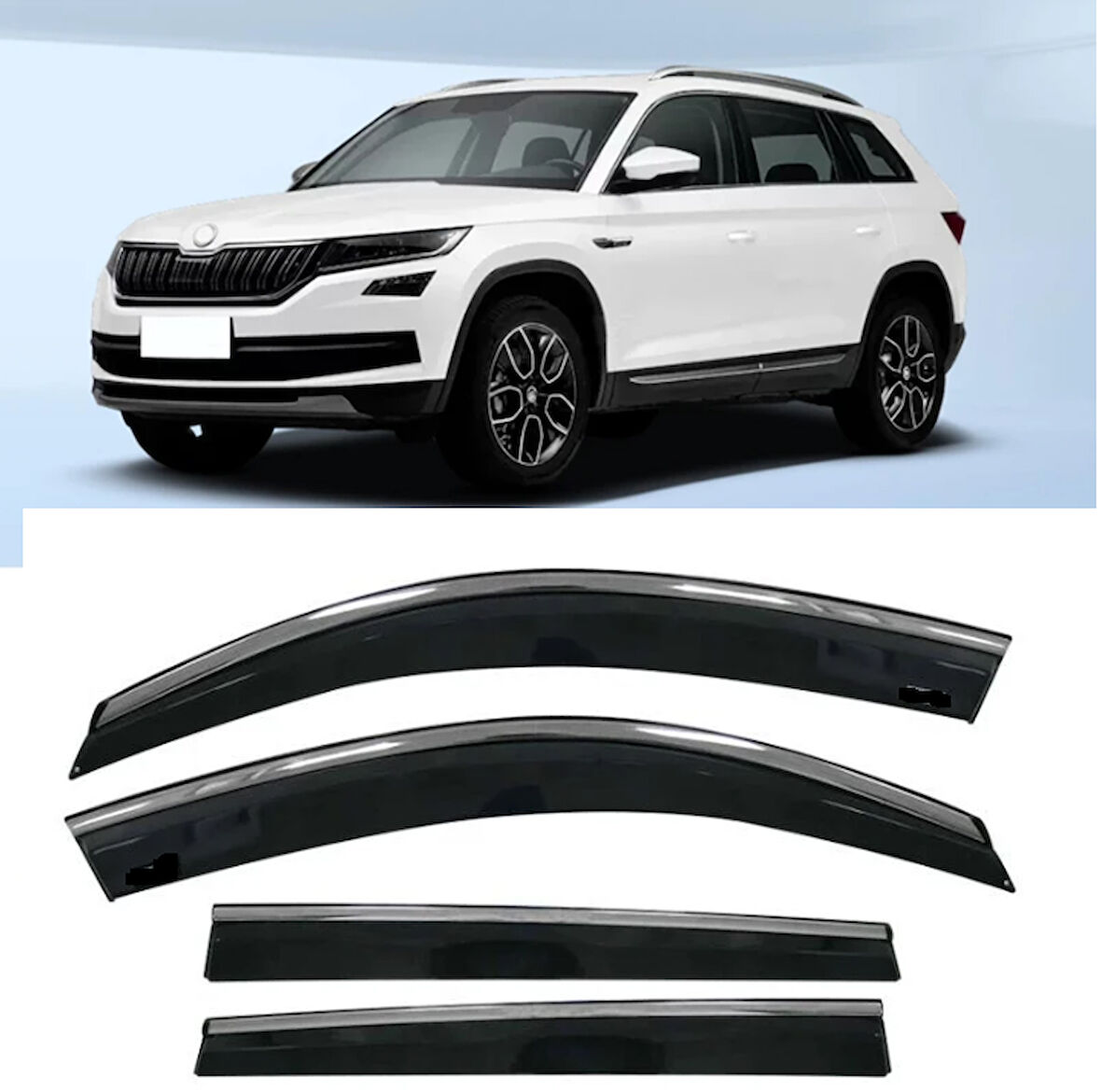 Skoda Kodiaq 2017+ Kromlu Cam Rüzgarlığı İthal