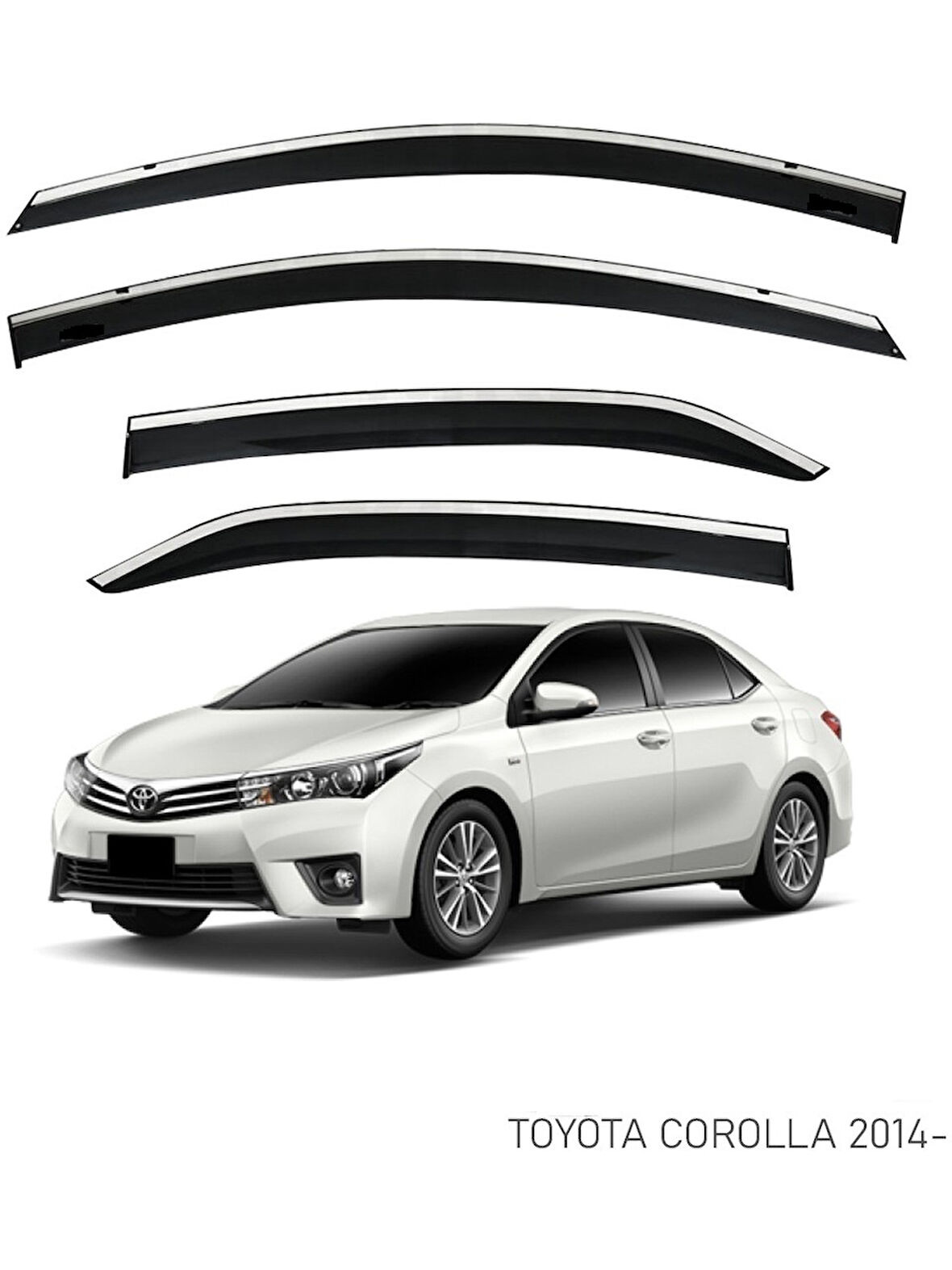 Toyota Corolla 2013+2018 Kromlu Cam Rüzgarlığı İthal