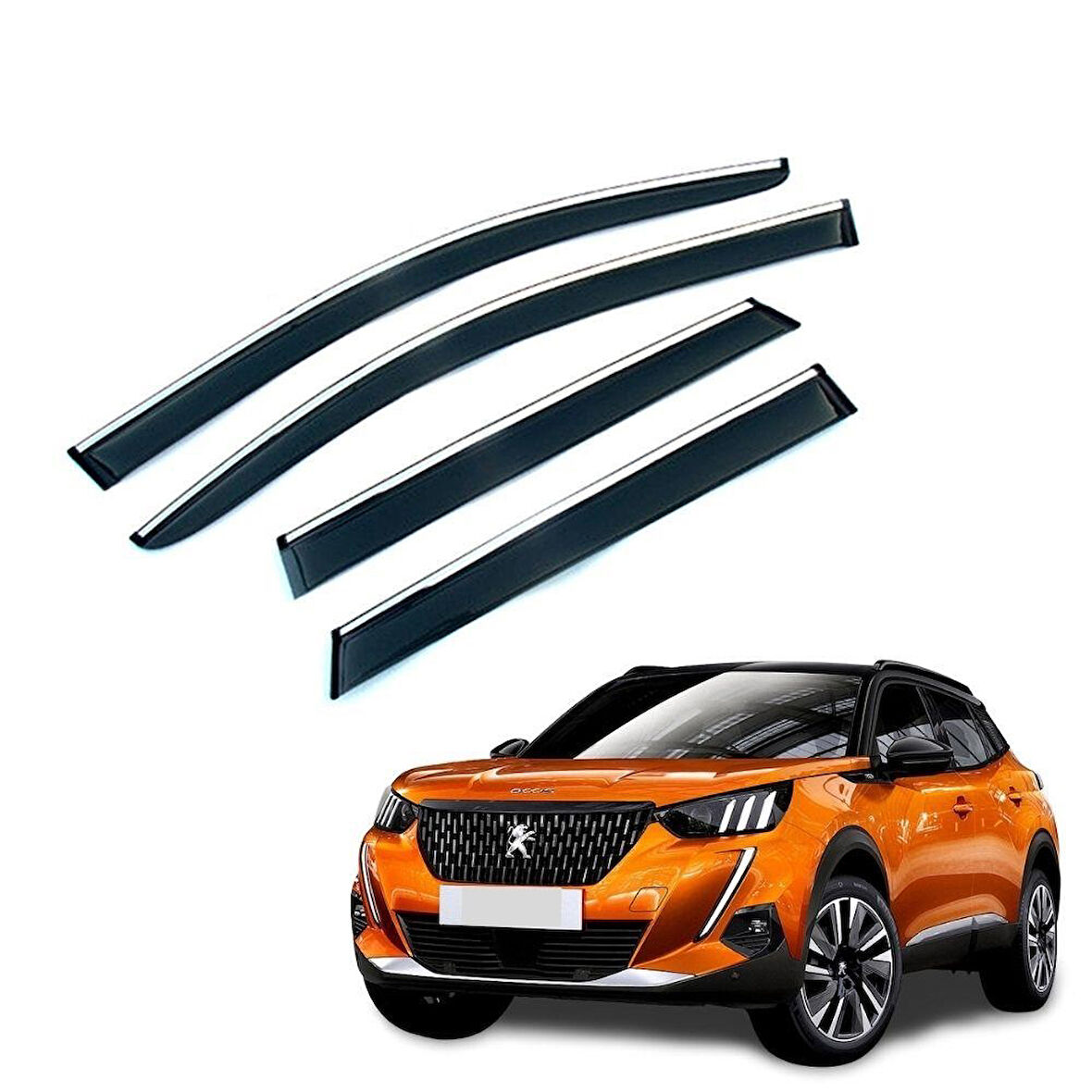 Peugeot 2008 2020+ Kromlu Cam Rüzgarlığı İthal