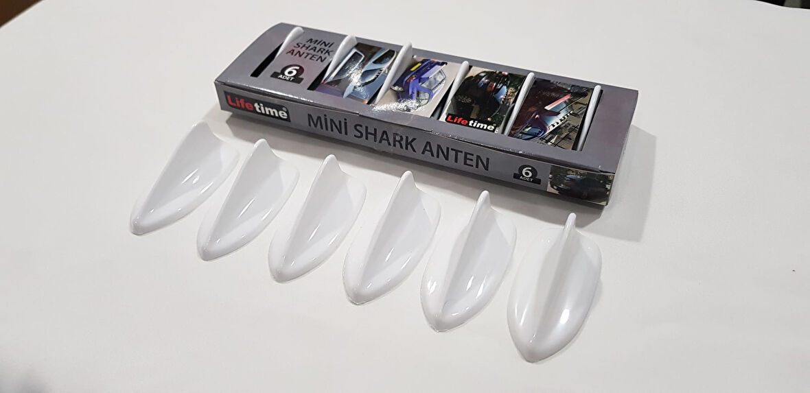 Fiat Marea Uyumlu Mini Shark Balina Anten Seti 6 Lı Balık Sırtı Süs Anten Beyaz