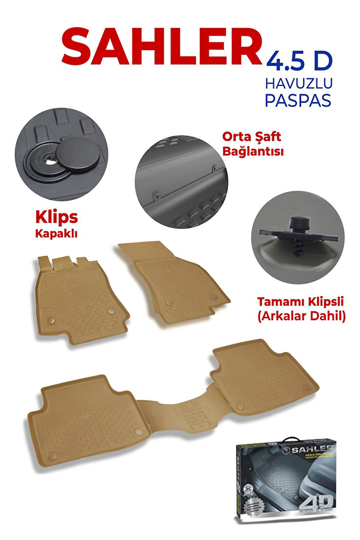 BMW F20-F21 1 Serisi 2011-2018 4.5D Oto Paspas - Havuzlu Paspas Bej