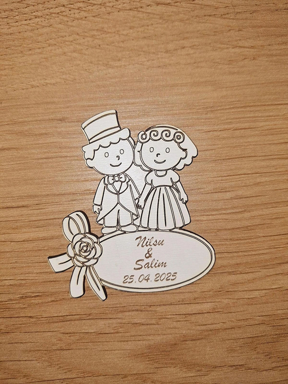25 Adet Lavanta Tasarım Gelin Damat Magnet