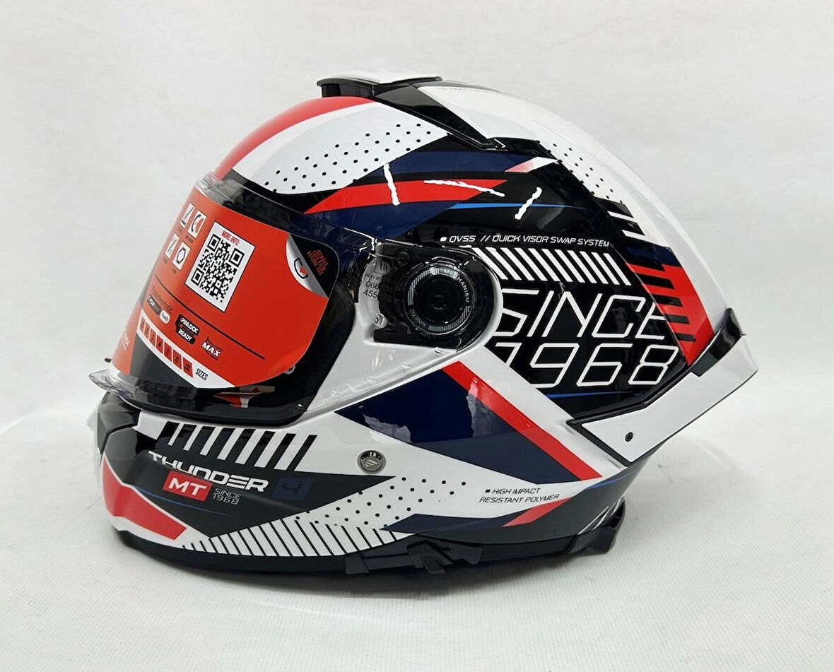 MT Thunder 4sv Luminence A7 Şefaf Vizörlü Kask Parlak Renk - İç Güneş Vizörlü L
