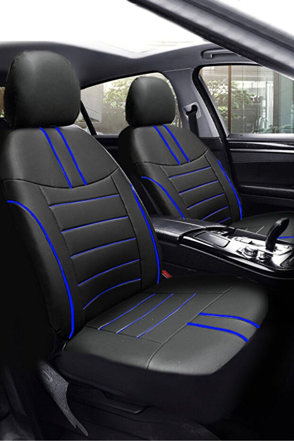 Dacia Duster Suv 2018 Aracınıza Uyumlu Koltuk Kılıfı Luxe Deri Siyah Mavi
