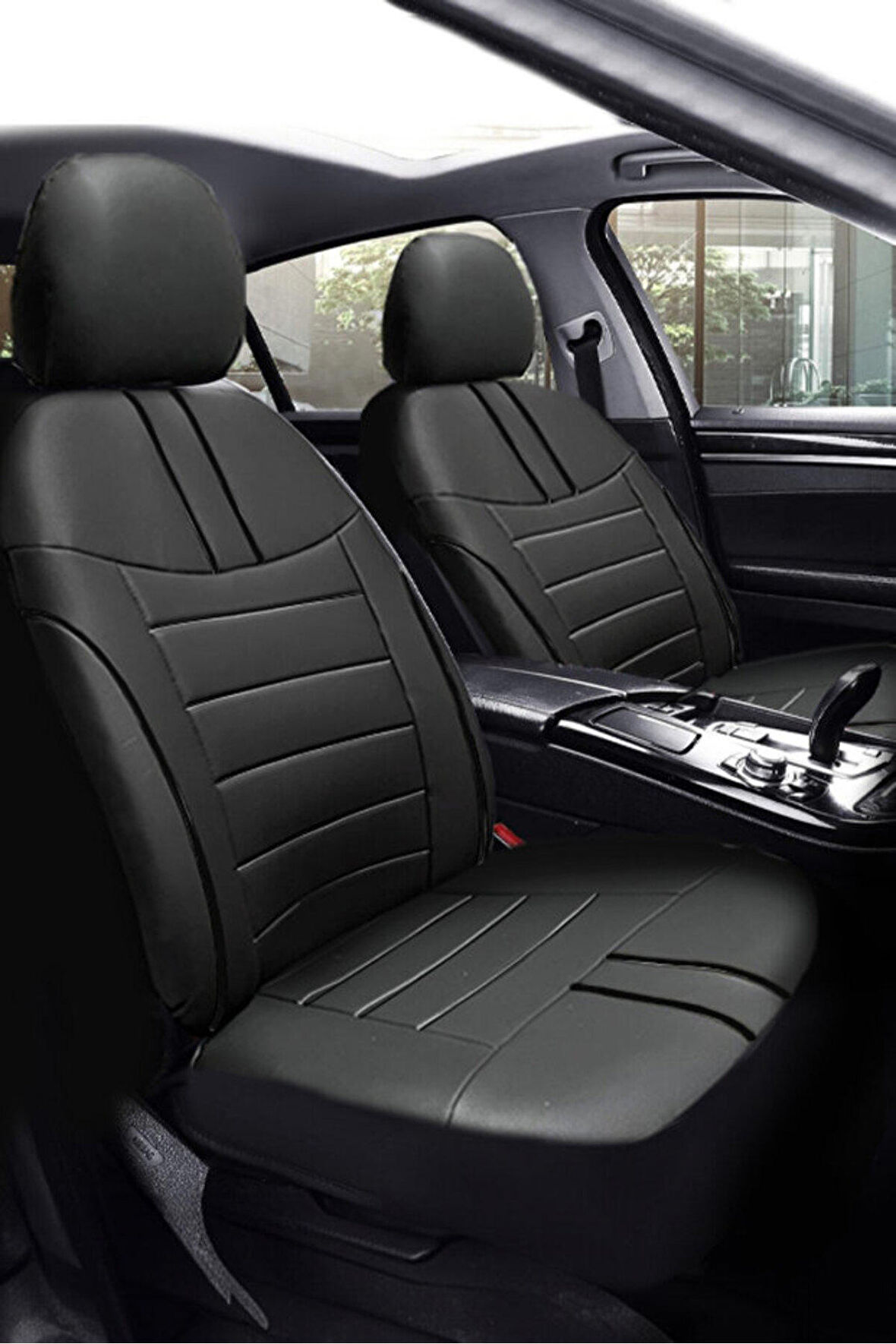 Kia Rio Hatchback 2005-2011 Aracınıza Uyumlu Koltuk Kılıfı Luxe Deri Siyah