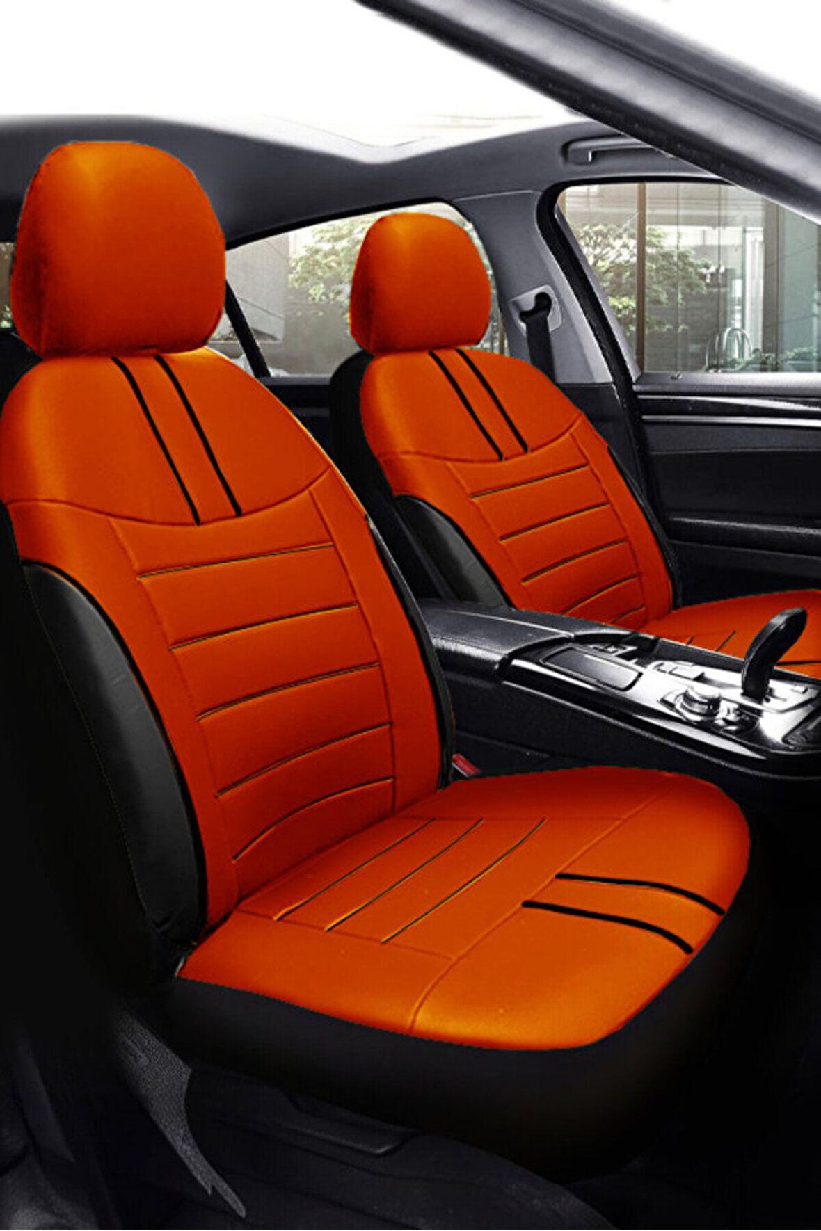 Dacia Duster Suv 2007-2012 Aracınıza Uyumlu Koltuk Kılıfı Luxe Deri Turuncu