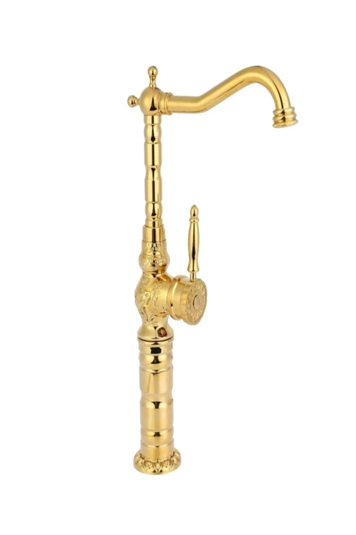 RUSTİK DESENLİ ÇANAK LAVABO BATARYASI - GOLD