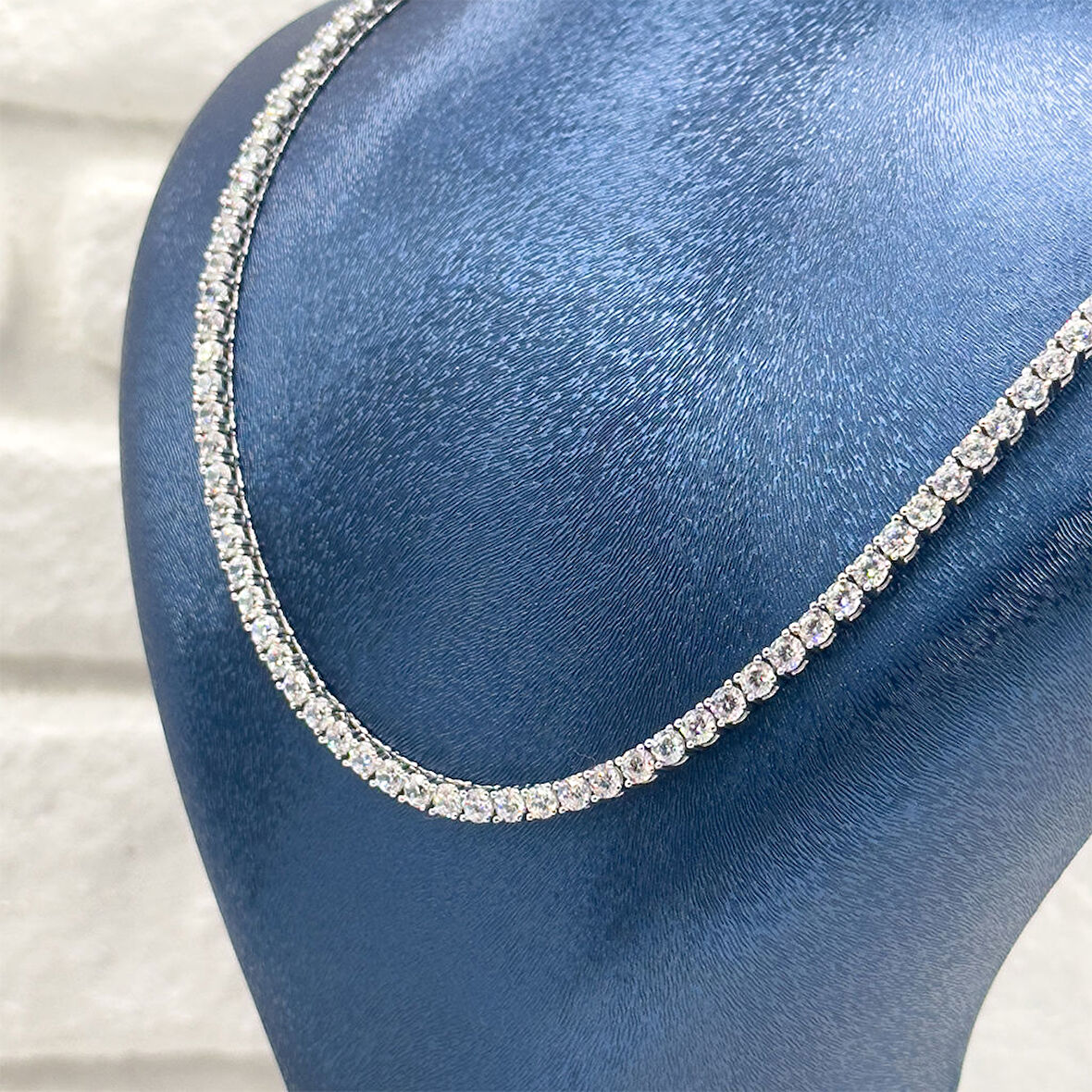 Su Yolu Pırlanta Montür Gümüş Gerdanlık - 3,5MM