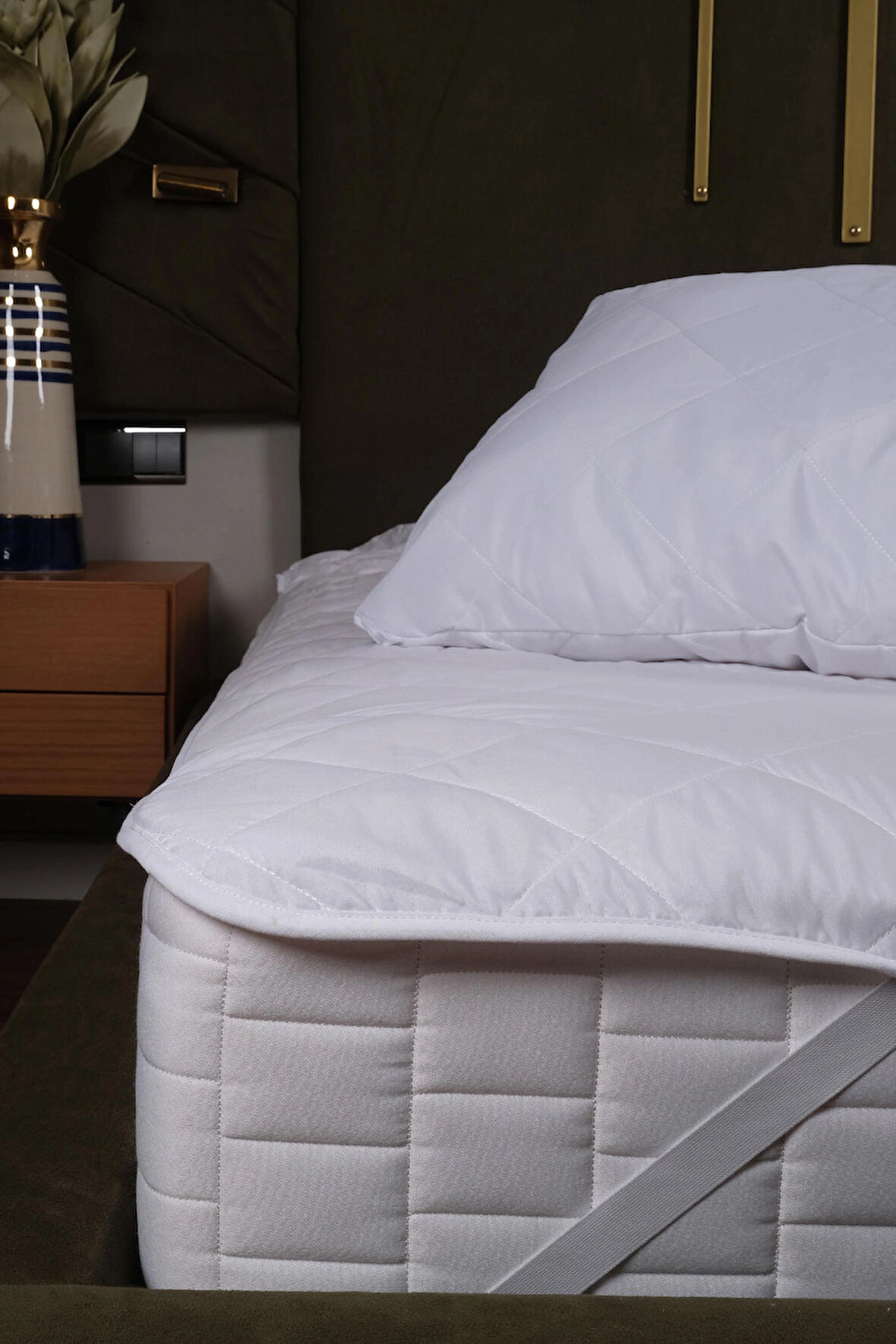 Lawon Quito Serisi Anti-Stres ( 200*200cm ) King Size Kapitone Yatak Koruyucu Alez