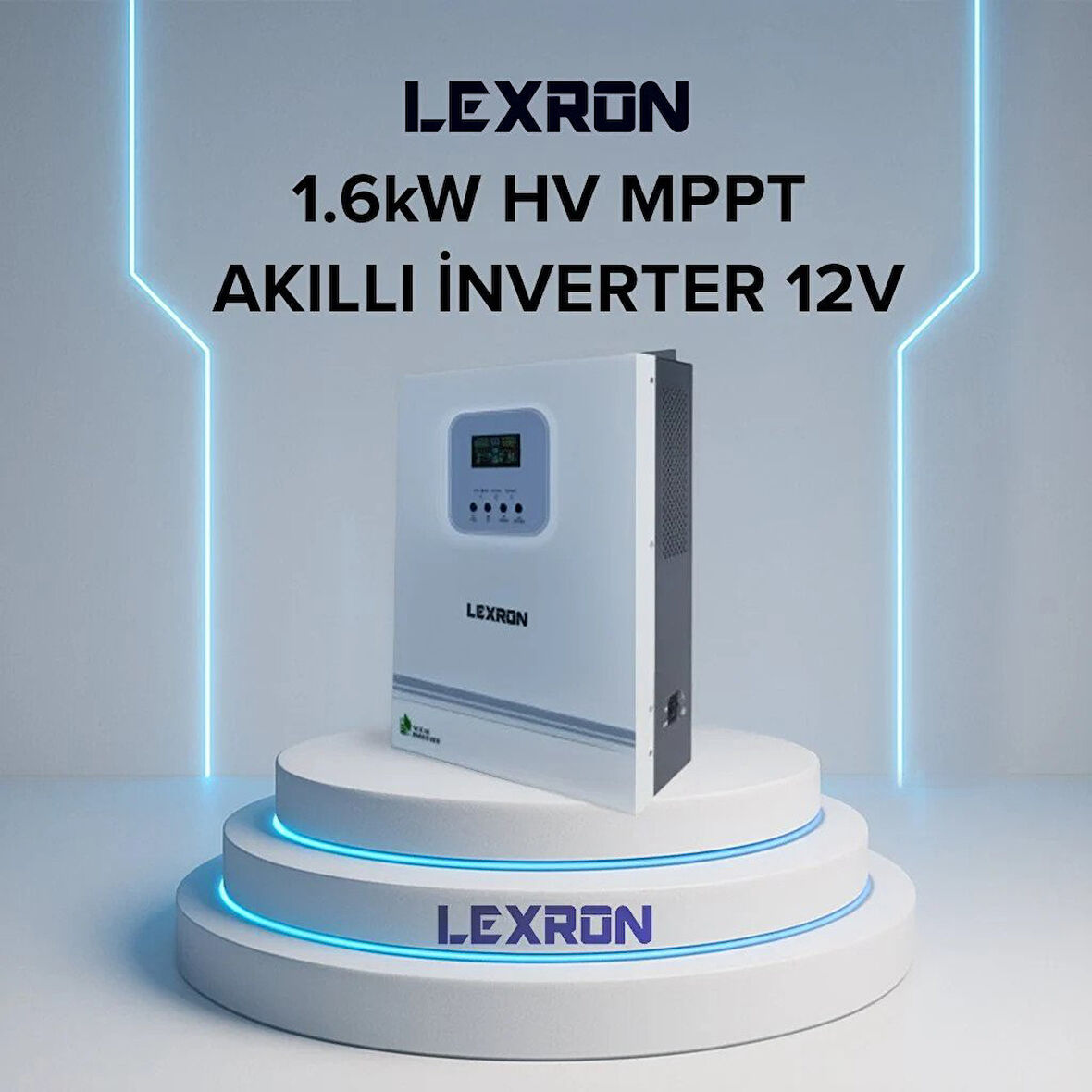 LEXRON - İnges 12 Volt 1.6 KW MPPT AKILLI TAM SİNÜS İNVERTER - 1600 WATT -12 VOLT 220 VOLT ÇEVİRİCİ