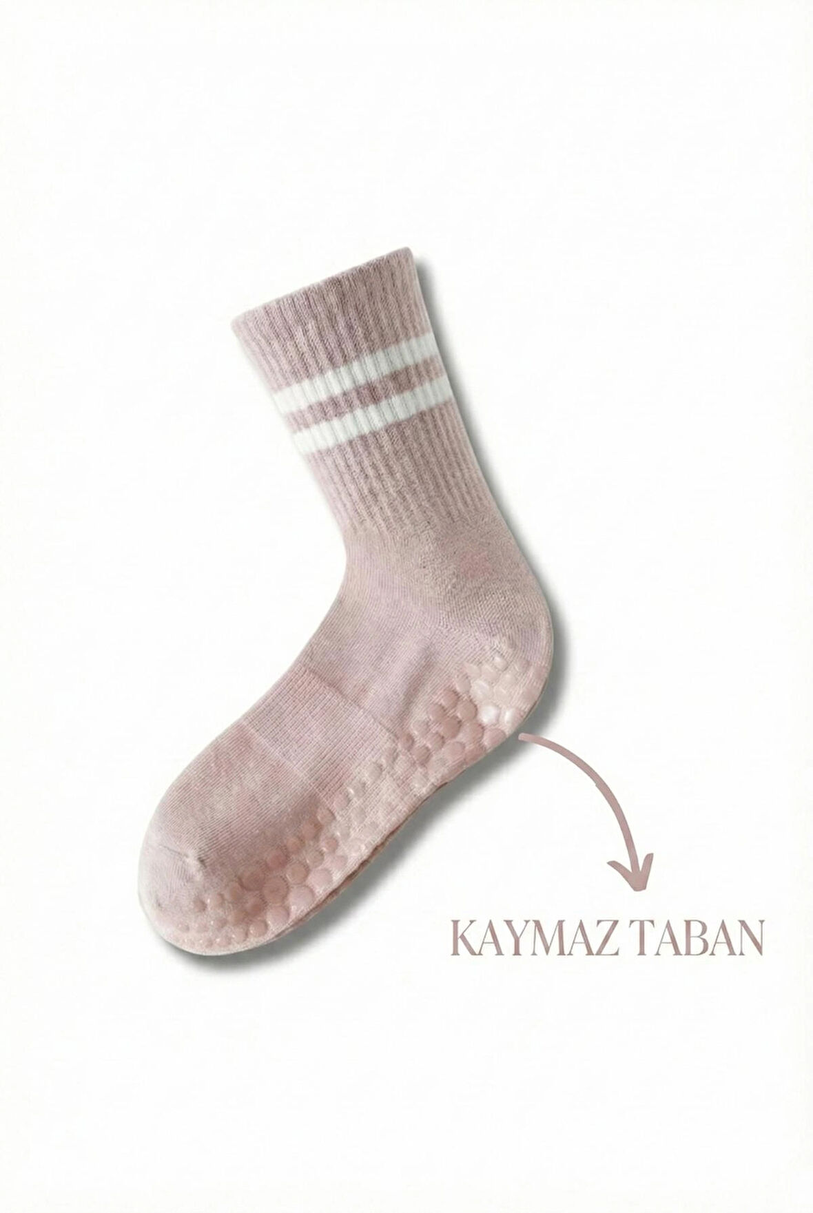 1 Çift Açık Pembe Yoga Pilates Kaydırmaz Çorap