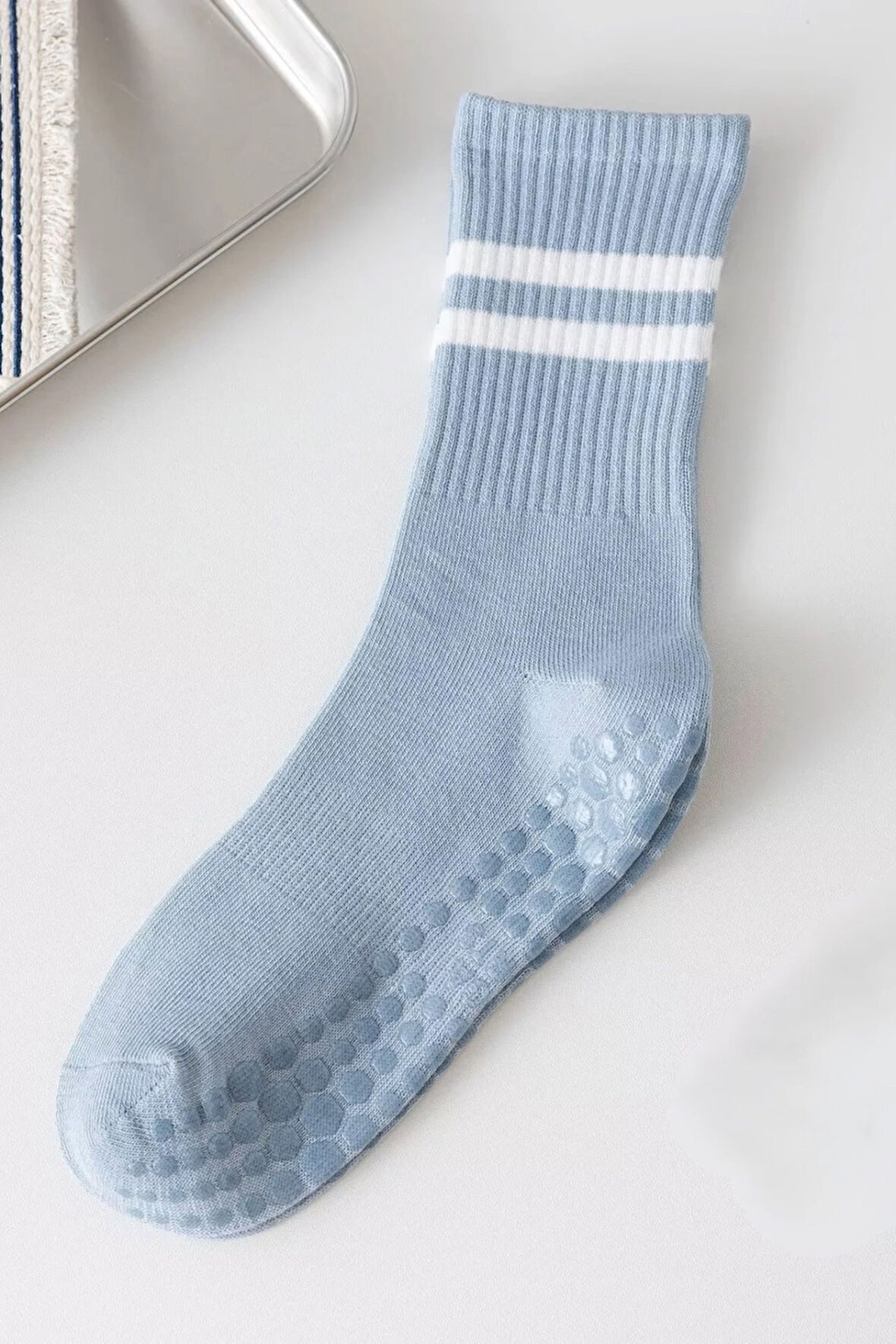 1 Çift Açık Mavi Yoga Pilates Kaydırmaz Çorap
