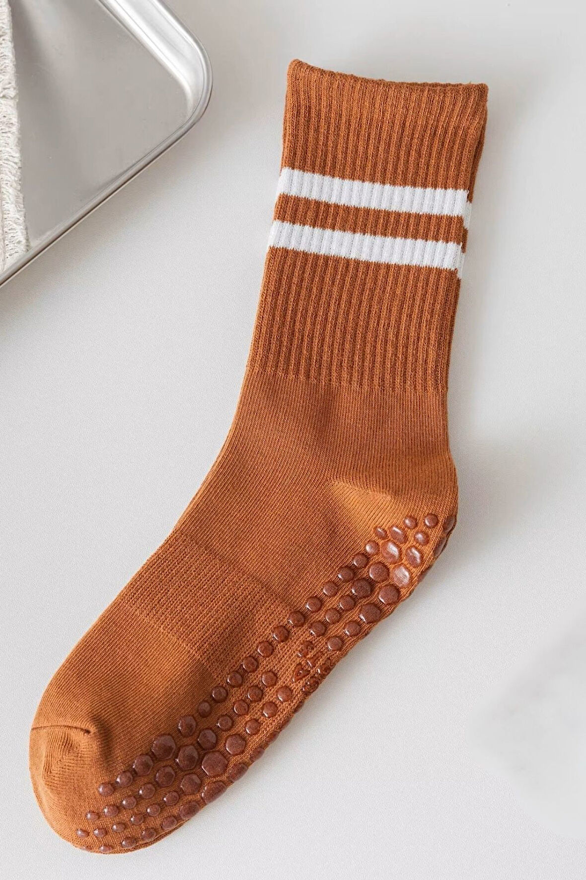 1 Çift Turuncu Yoga Pilates Kaydırmaz Çorap