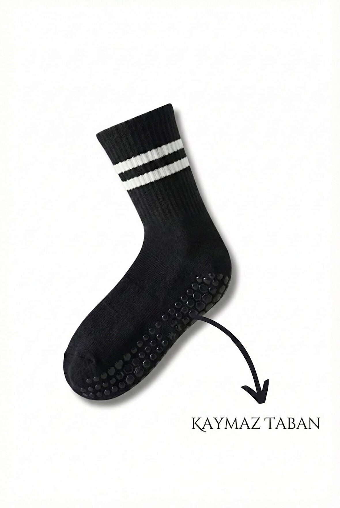 1 Çift Siyah Yoga Pilates Kaydırmaz Çorap