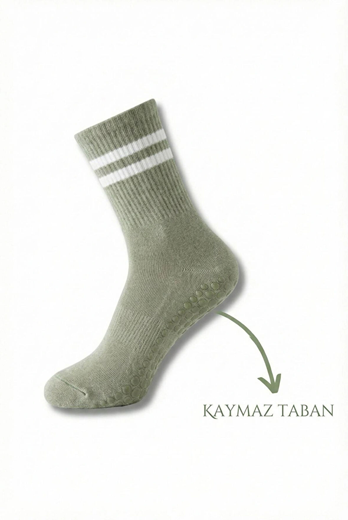 1 Çift Yeşil Yoga Pilates Kaydırmaz Çorap