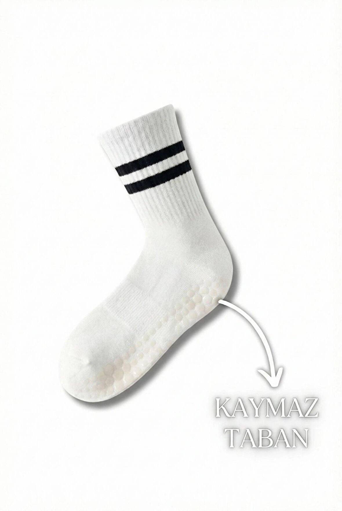 1 Çift Beyaz Yoga Pilates Kaydırmaz Çorap