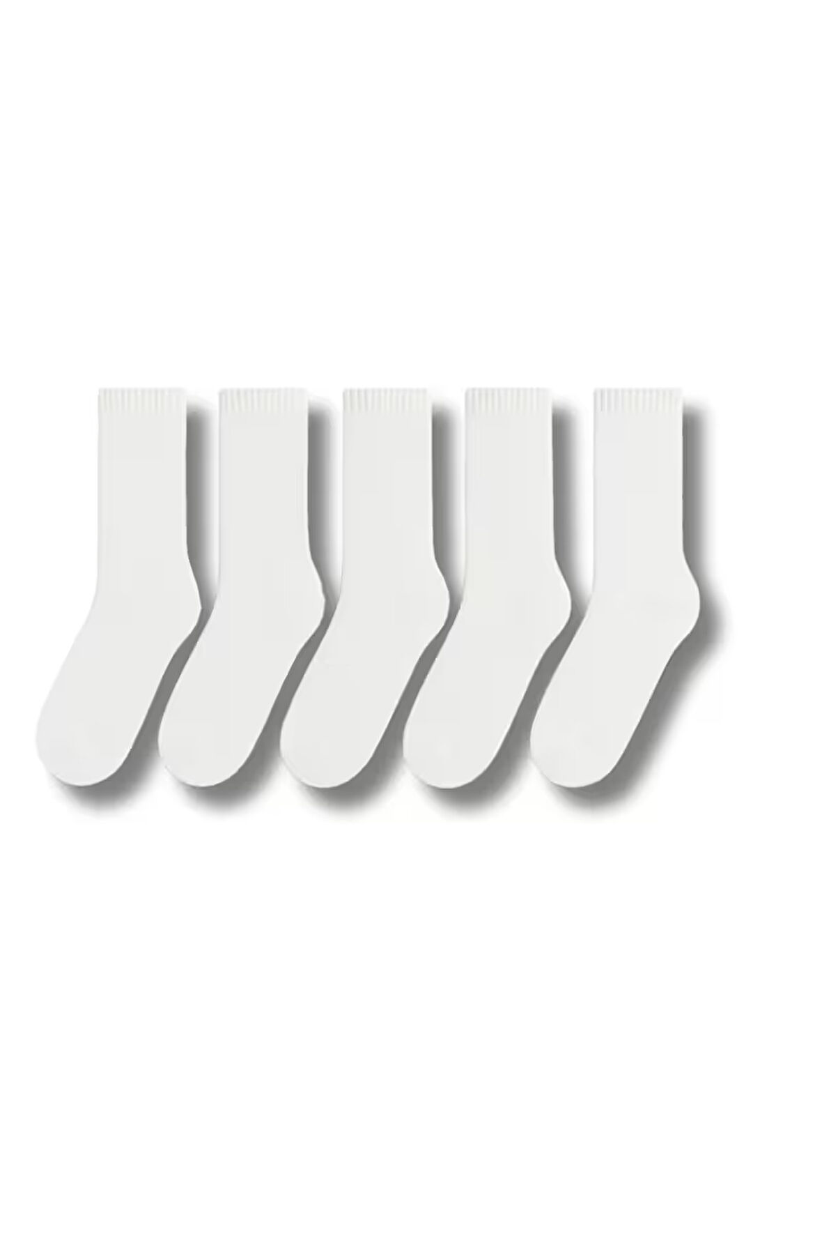 Kadın Beyaz Pamuklu Soket Çorap 5’li Paket