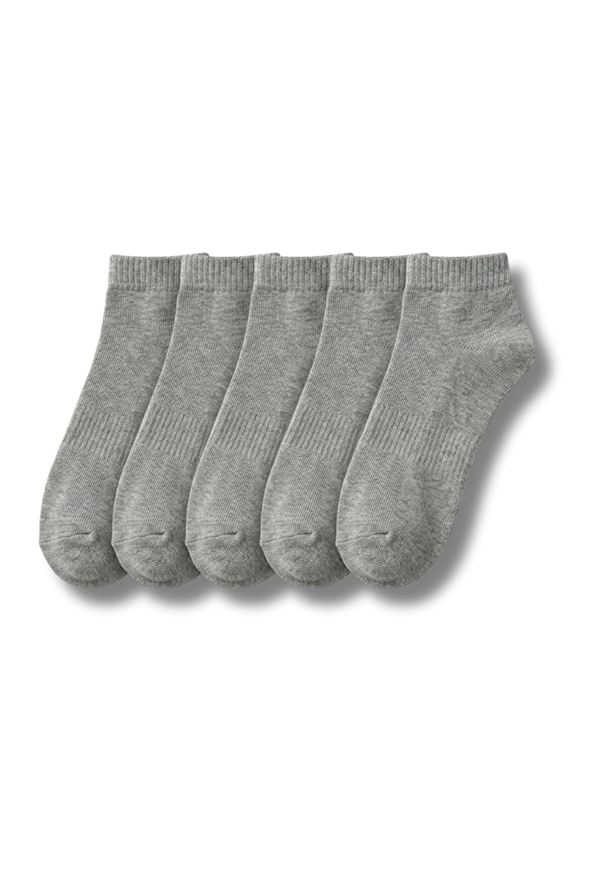 Erkek Gri Pamuklu Patik Çorap 5’li Paket