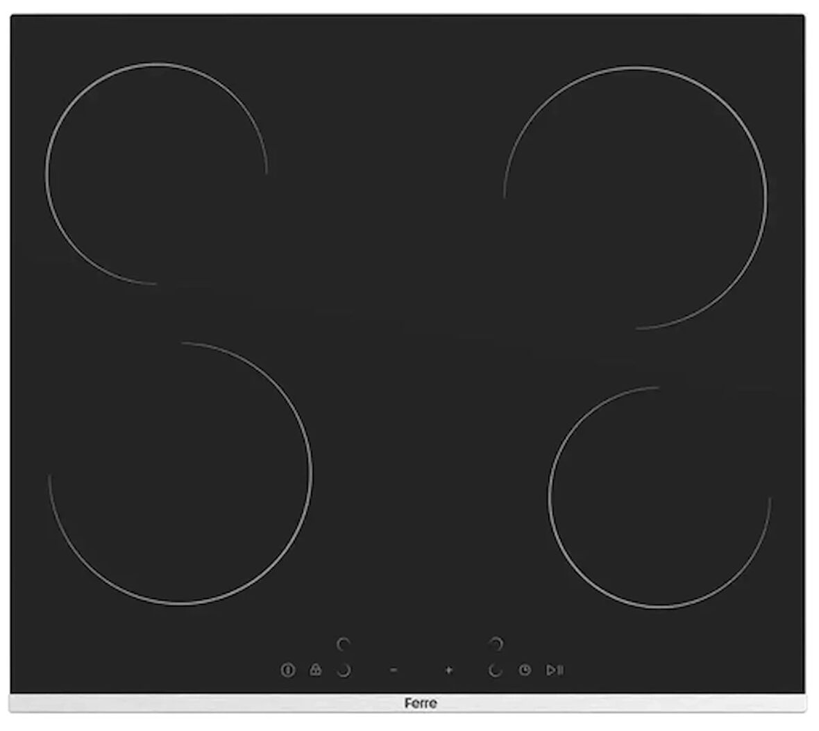 Ferre Ms261 Vitroseramik Inox Çıtalı Ankastre Cam Ocak