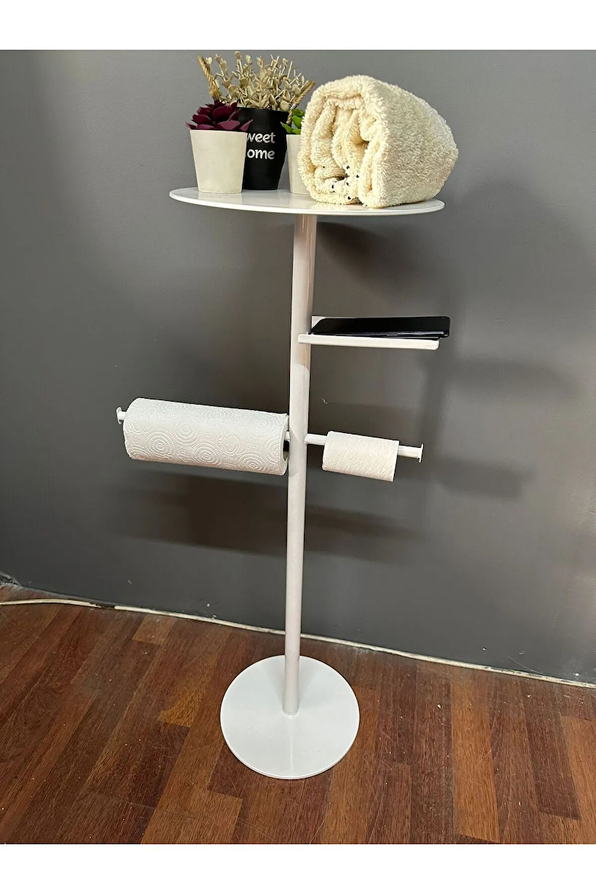 Lisa Plus Banyo Organizeri,Tuvalet Kağıtlık, Havluluk Beyaz