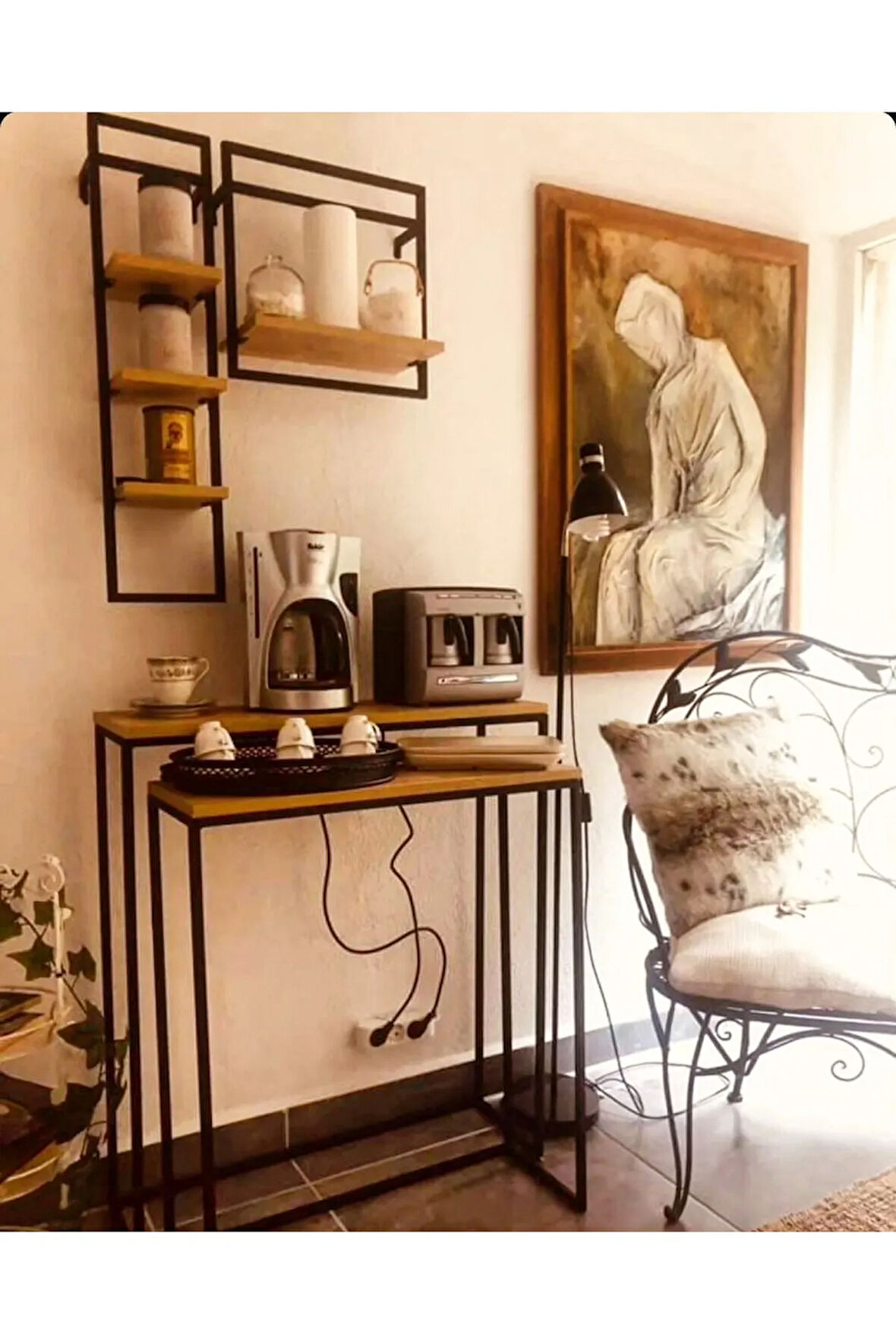Kuğu Dresuar Antre Salon Dekoratif Kalorifer Kapatıcı Ceviz Ahşap