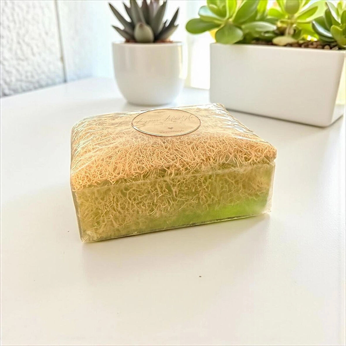 LEYAN KABAK LİFLİ DOĞAL SABUN -ALOEVERA 